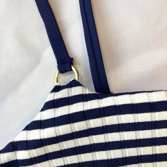 La Blanca Set Sail Lingerie One Piece Swimsuit Women's 6 Indigo Stripe NWT - Picture 6 of 12